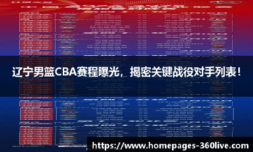 辽宁男篮CBA赛程曝光，揭密关键战役对手列表！